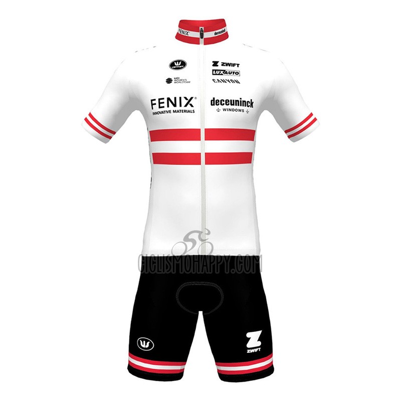 Deceuninck Quick Step Cycling Jersey Bib Short 2023 Short Sleeve White Red